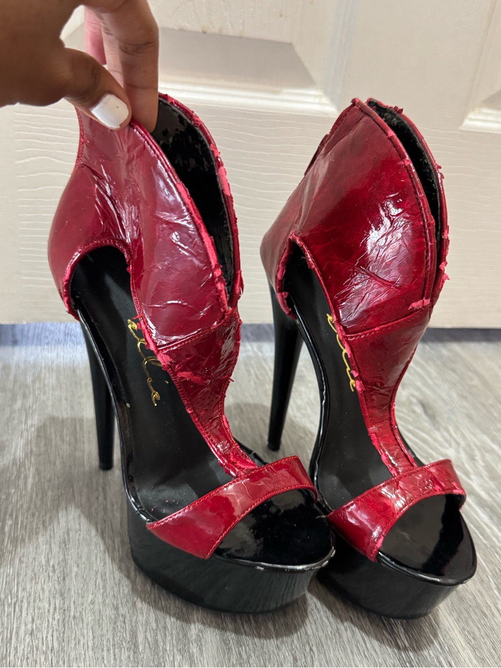 Red Ellie Patent Platform High Heel Sandals